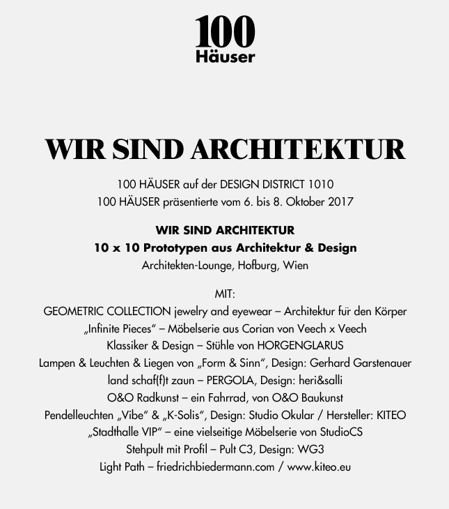 100 HÄUSER auf der DESIGN DISTRICT 1010, Hofburg, Wien